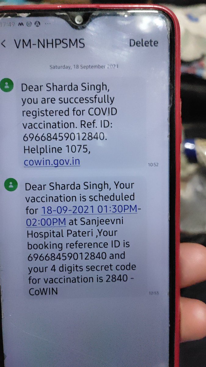 rishisingh2207's tweet photo. @mygovindia I have vaccinated my my mother for the first dose!! But didn't receive any sms for successful vaccinated status. In https://t.co/qEAHvsfCpD website it's saying not vaccinated. Please help us to update status and generate certificate.
@JansamparkMP
@Collector_Satna https://t.co/FZxzdIeIDu