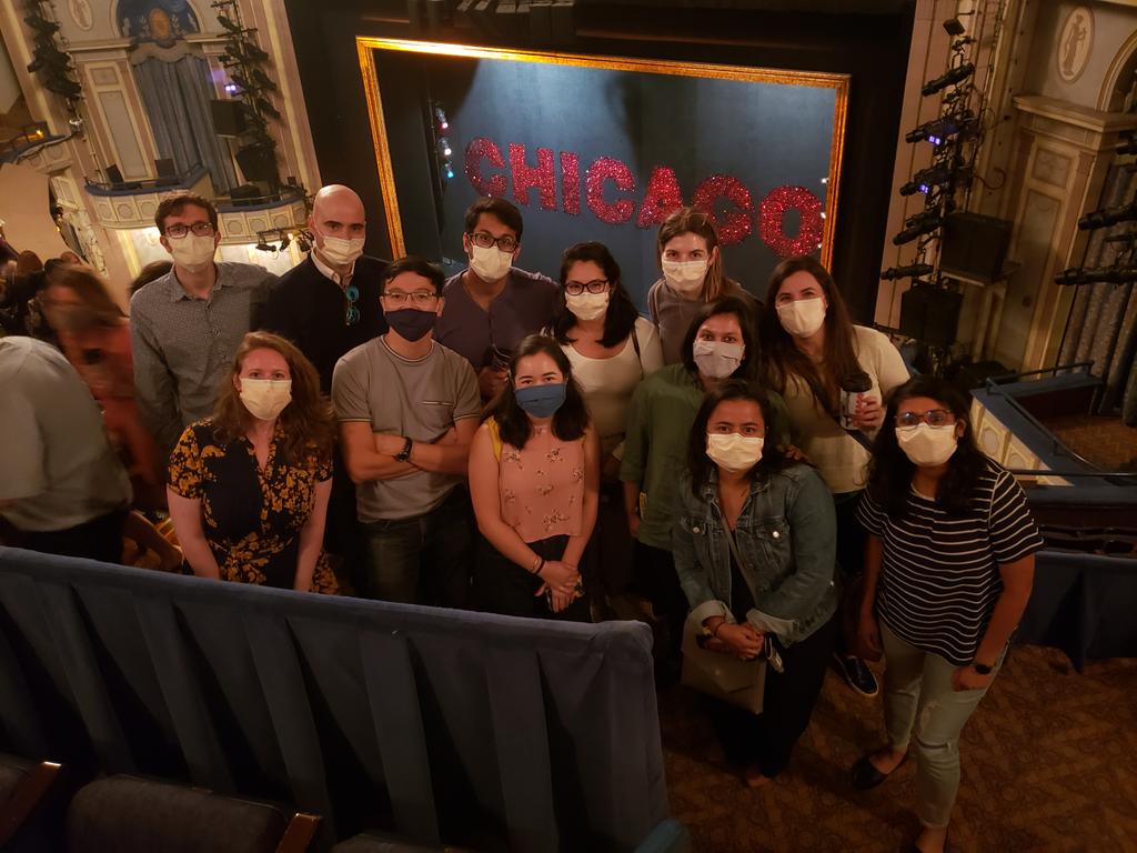 BakmanInna's tweet photo. Welcome back, Broadway!!! 
Sunday outing with fellow MSK trainees to @ChicagoMusical.
Thank you @MSKEducation and #MSKFunFund for all that jazz 😊 https://t.co/lizhhs4KAn