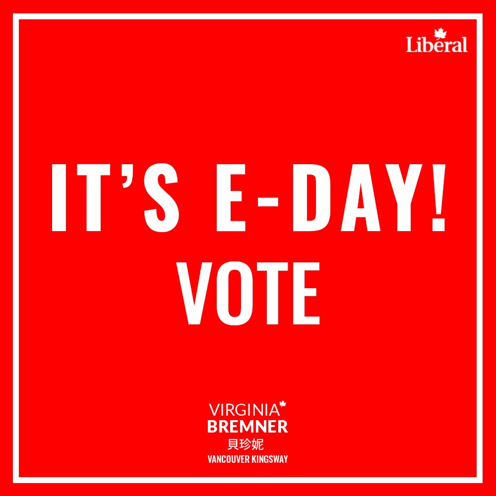 ❗️Today’s the day.

🗳 Find out how: How2vote.ca

🚗 Need a ride or more info, call us or DM.

VOTE VOTE VOTE VOTE VOTE VOTE

#elxn43 #teamtrudeau #teamvirginja #vancouver #kingsway