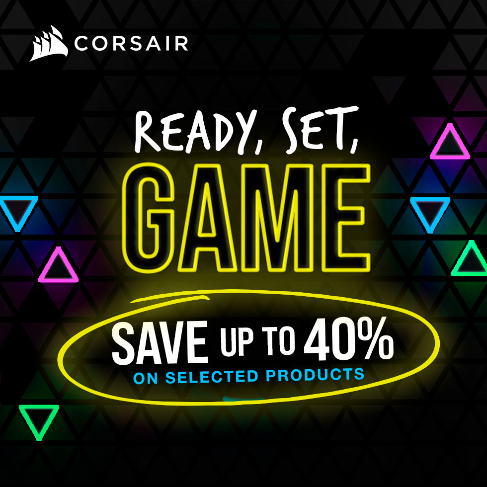 Ebuyer's tweet image. ⭐ Don’t miss out of these great deals⭐

Big savings on selected @CORSAIR products available now. 

Hurry, these are limited time offers! 

View the range here 👉 t.ly/MYpQ 

#Corsair #Sale #ReadySetGame #Offer