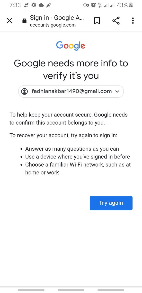 fadhlan__akbar's tweet image. @googleindonesia Saya nggak bisa recover akun google saya di smartphone, sudah berulang kali coba tp "failed attemped errors" terus, password lupa, jadinya semua app google nggak recover termasuk google play saya, bagaimana solusinya? #helpgoogle