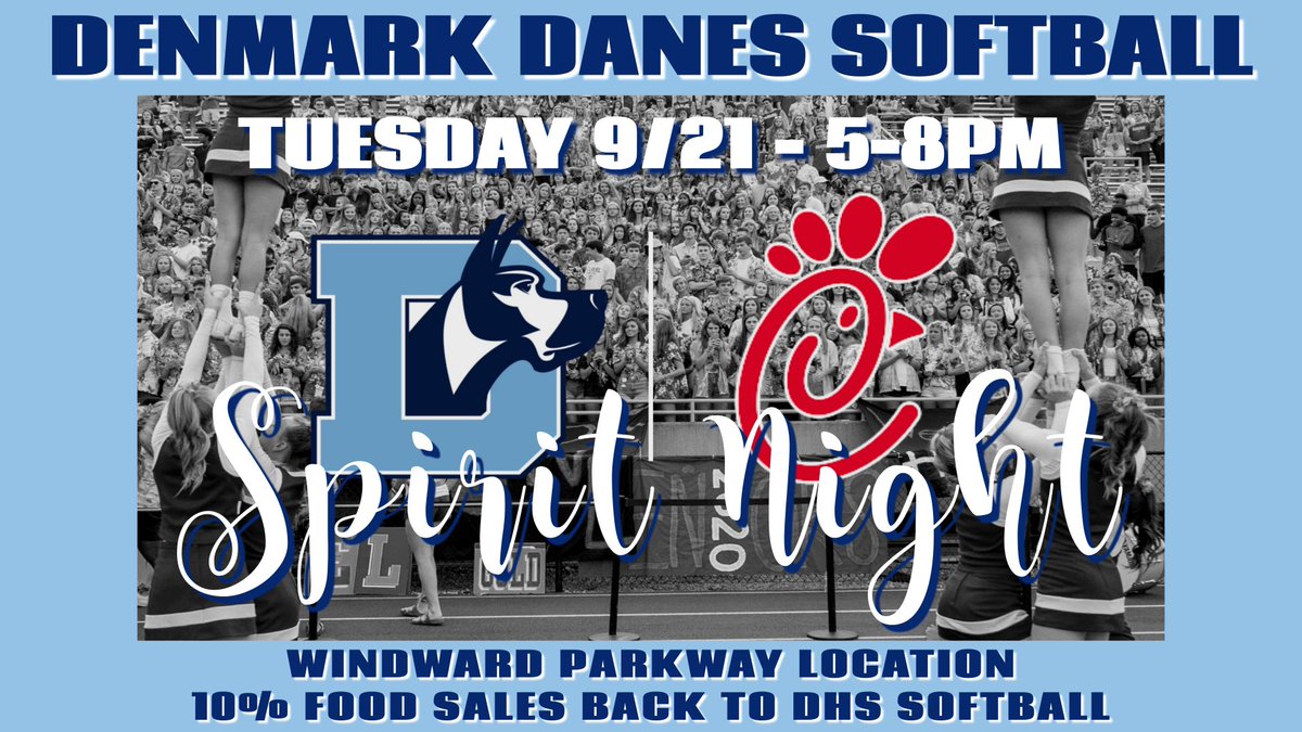 Tonight’s games at Cartersville have been cancelled 😞 

We are back to work tomorrow with practice 2-4 and Chick-fil-A Spirit Night (Windward Parkway) from 5-8! Please come out for dinner and support these great girls!! 🐔🍗 🍽