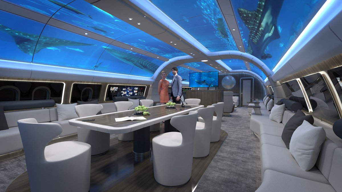 LHTechnik's tweet photo. Explore the world – anyplace, anytime: During the upcoming @mys_monaco we give a sneak preview on our most recent #VIPaircraft design concept inspired by a whole new category of superyachts. MORE: https://t.co/t0dRIWZ47P #VIPtravel #yachtdesign #MYS2021 #VIPcompletion https://t.co/I3dlUoTyZh