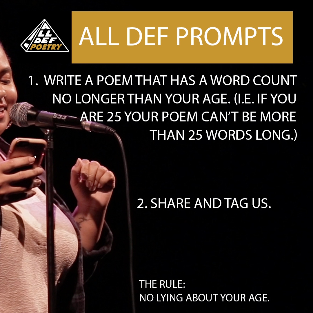AllDefPoetry's tweet photo. It's Monday and that means it's time to kick off the week with an #AllDefPrompt #MotivationMondays #WritersWrite Tag us on your piece. https://t.co/Wfi1HheHWL