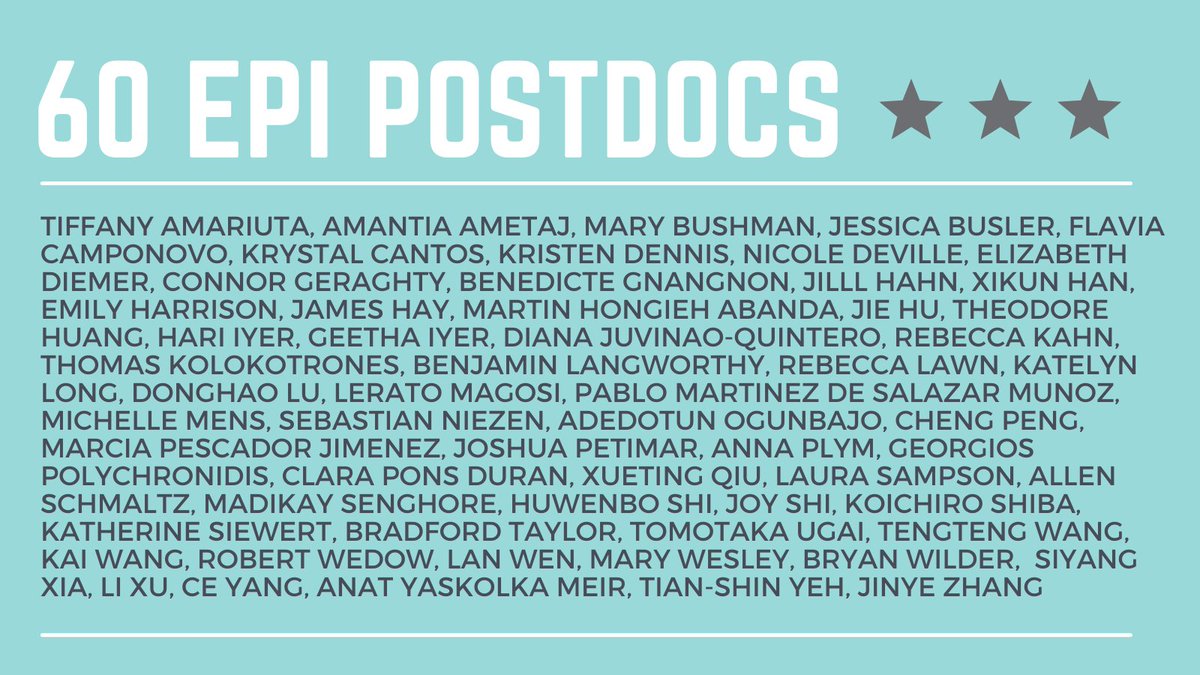 Harvard Epidemiology (@harvardepi) on Twitter photo Happy National Postdoc Appreciation Week! Did you know that our department currently has 60 internal and external post-doctoral fellows? To find out what celebratory events are going on at <a href="/HSPHPDA/">HSPH Postdoctoral Association</a> and nationally click here: ow.ly/FpFF50GcbeM Happy National Postdoc Appreciation Week! Did you know that our department currently has 60 internal and external post-doctoral fellows? To find out what celebratory events are going on at <a href="/HSPHPDA/">HSPH Postdoctoral Association</a> and nationally click here: ow.ly/FpFF50GcbeM