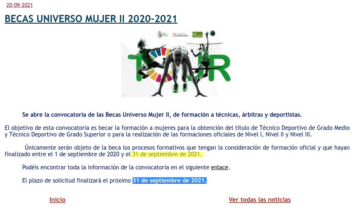 @FESAVALENCIA #FESA 
#UniversoMujer #Becas 
#FundaciónDeporteJoven 

El plazo no puede ser 'tan amplio' tratándose del mes de #septiembre 

#FechasImposibles 

medidasparamedirsinmedida.blogspot.com/2021/09/fechas…