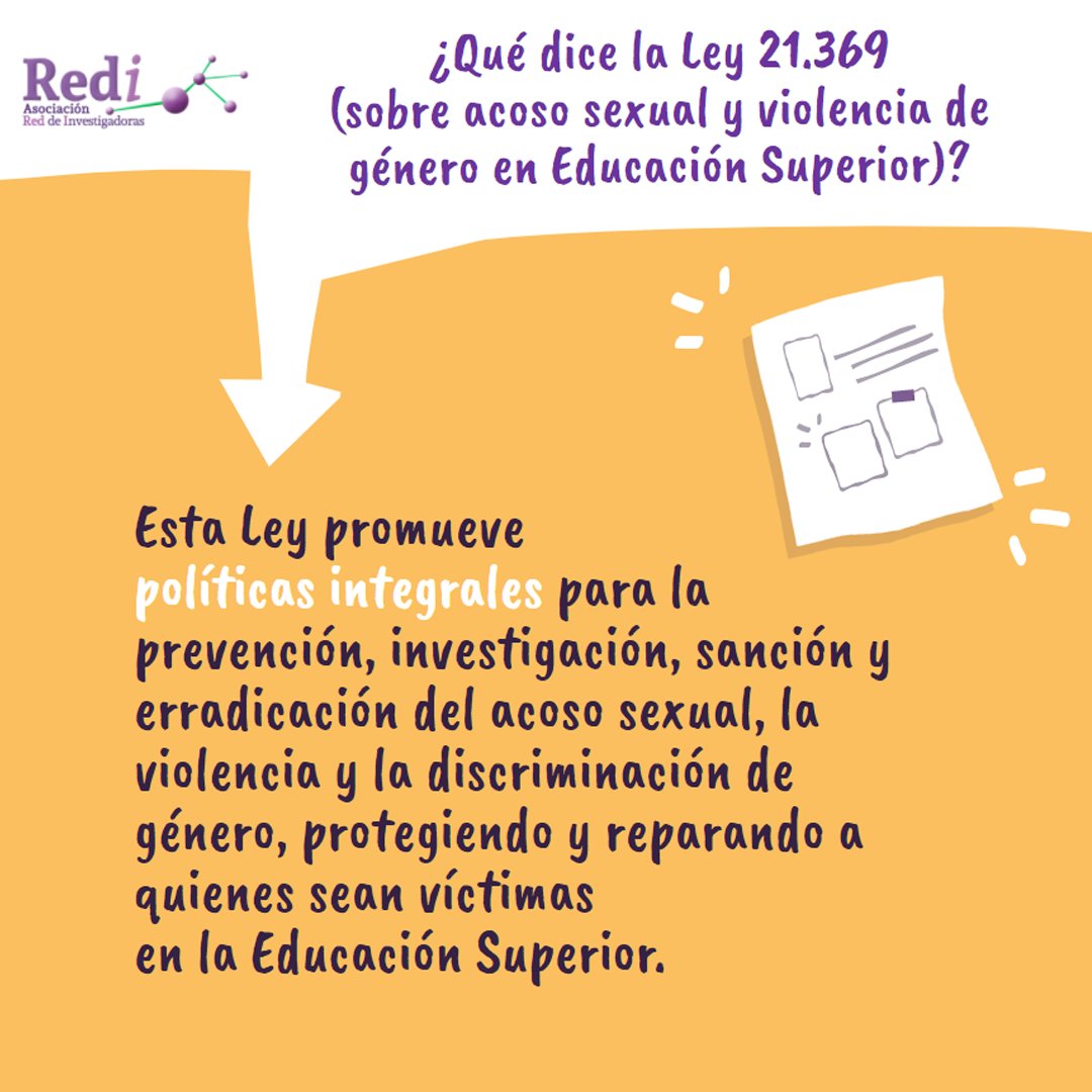 📢¿Qué dice la ley 21369 sobre acoso sexual, discriminación y violencia de género en educación superior? 🤔
Te invitamos a leer estas infografías sobre el tema 👇👇