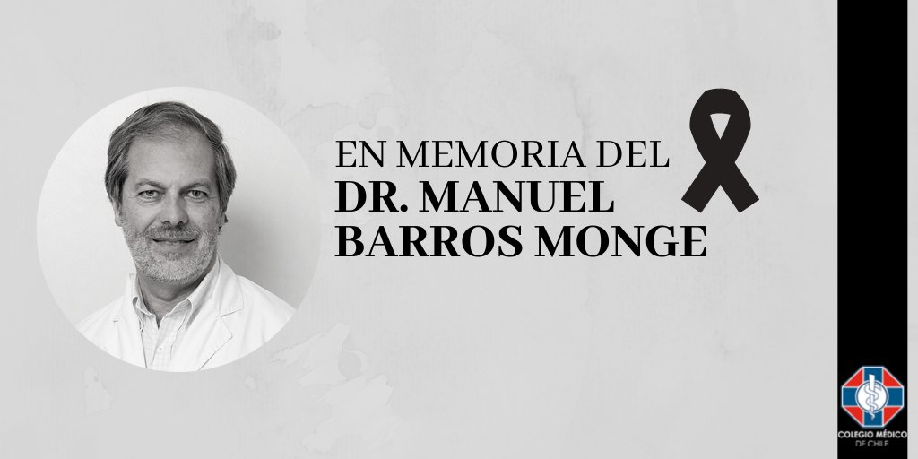 #InMemoriam Lamentamos el fallecimiento del Dr. Manuel Barros Monge, médico internista, especialista broncopulmonar, formador de cientos de especialistas, investigador y comunicador científico. Enviamos nuestras sentidas condolencias a su familia, amigos y compañeros de trabajo🖤