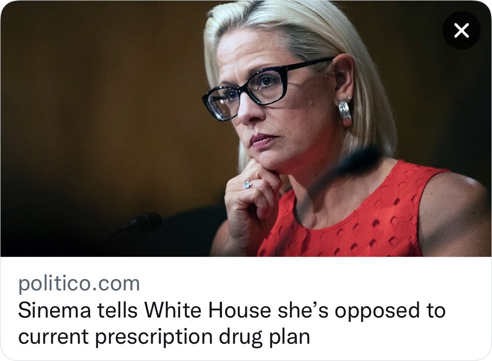 TheTNHoller's tweet photo. “@SenatorSinema opposed to White House drug prescription price lowering plan”

RELATED: “Sinema ranks as one of Congress’ leading recipients of pharmaceutical industry donations”

Make them wear their donors logos on their backs like NASCAR drivers. 
https://t.co/Y5YIyVfCOq https://t.co/W3PQsqGsUz