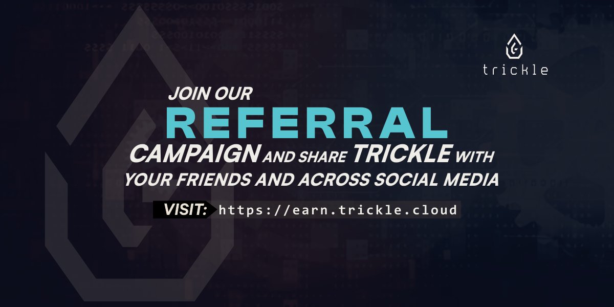 🥳We are happy to announce that Trickle is growing quickly!

We have $10,000 in tokens up for grabs 💰

💥By spreading the word, you can gain access to the beta and earn some rewards. 

Visit earn.trickle.cloud and follow the steps.