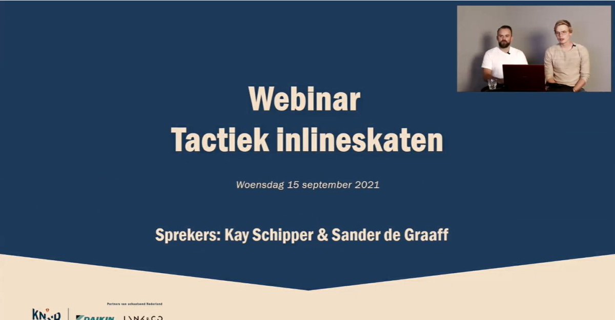 Het webinar 'Tactiek inlineskaten' is goed ontvangen door de kijkers. Kay en Sander kregen een 8,1 als waardering 👍! Ook nieuwsgierig, maar heb je de uitzending gemist? Registreer je alsnog om de herhaling te bekijken 👉 bit.ly/3hPqO4Z