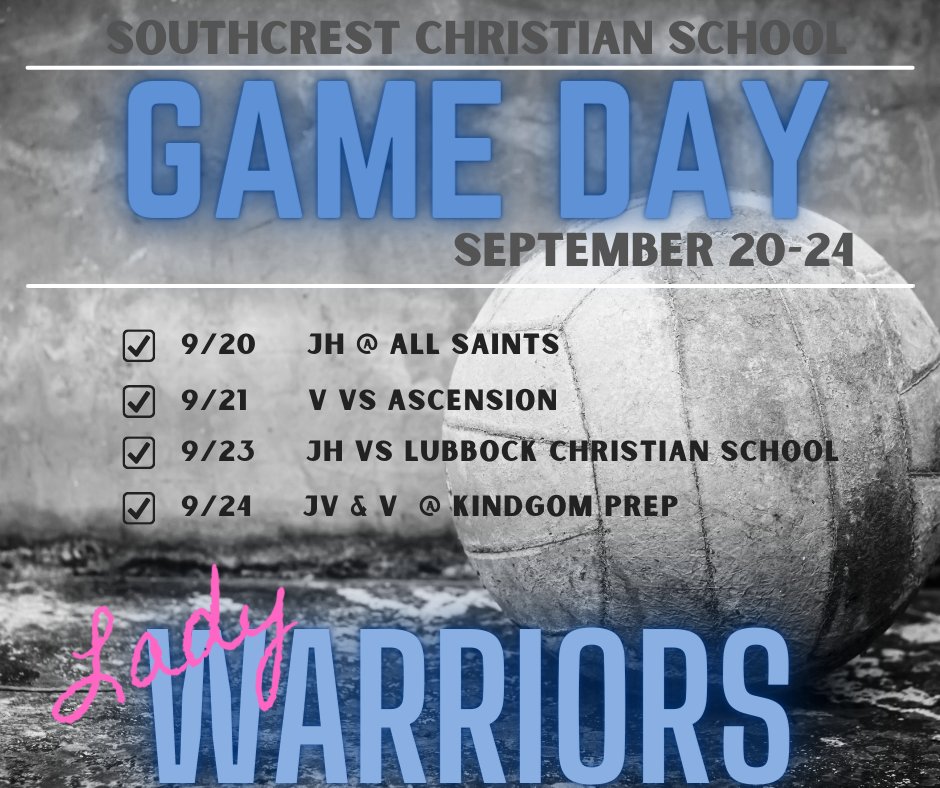 Come out and support the Lady Warriors this week! #ladywarriorsvolleyball #southcrestwarriors #southcreststrong