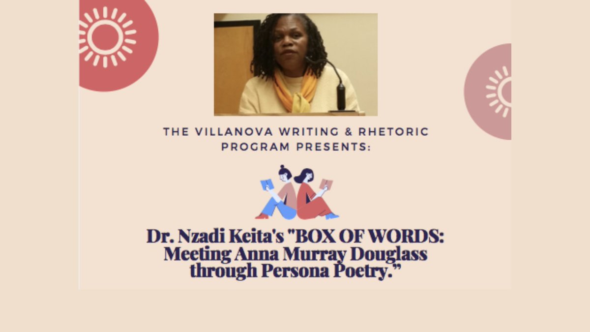 Dr. Keita's talk will feature her award-winning book of poetry, which imagines the world of Anna Murray Douglass (Frederick Douglass's first wife) through poetry. Did you know she helped him escape? Much more besides! 9/27 at 1:30 PM in Bartley 033. https://t.co/ctfltjugvn