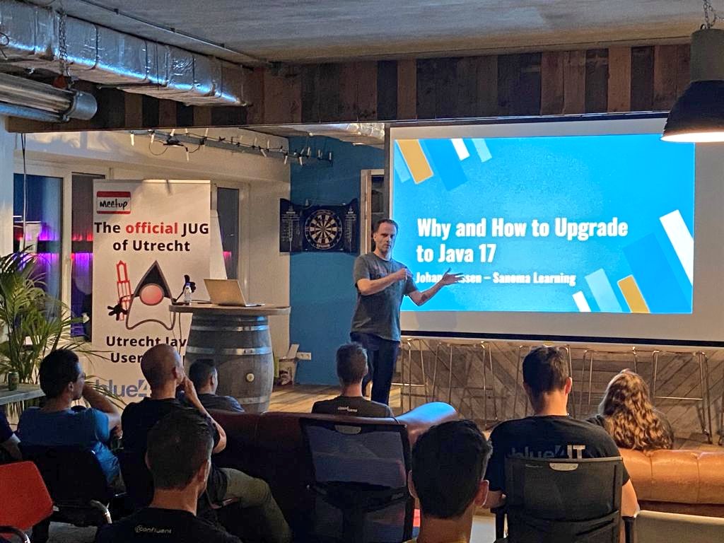 utrechtjug's tweet image. After a short break, we&apos;re back with @johanjanssen42 on Why and How to Upgrade to @Java 17 

#Java17