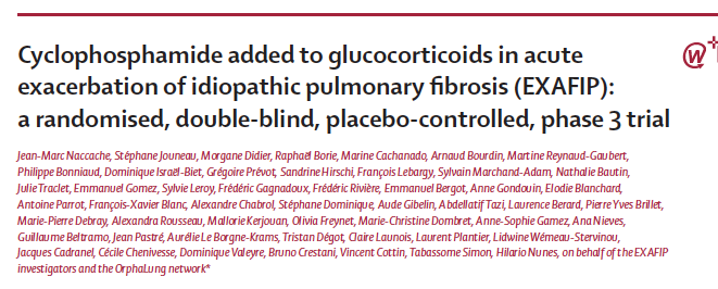 KaminskiMed's tweet photo. Important! 1) Double-Blind Placebo-controlled trials in IPF acute exacerbations are POSSIBLE (this is 2nd). 2) Adding Immunosuppression does not help, may ⬆️ mortality. TIME for the real trial - STEROIDS vs PLACEBO! Kudos #EXAFIP & #OrphaLung teams! https://t.co/1cVKgpm3q7 https://t.co/zIXEQI0bgi