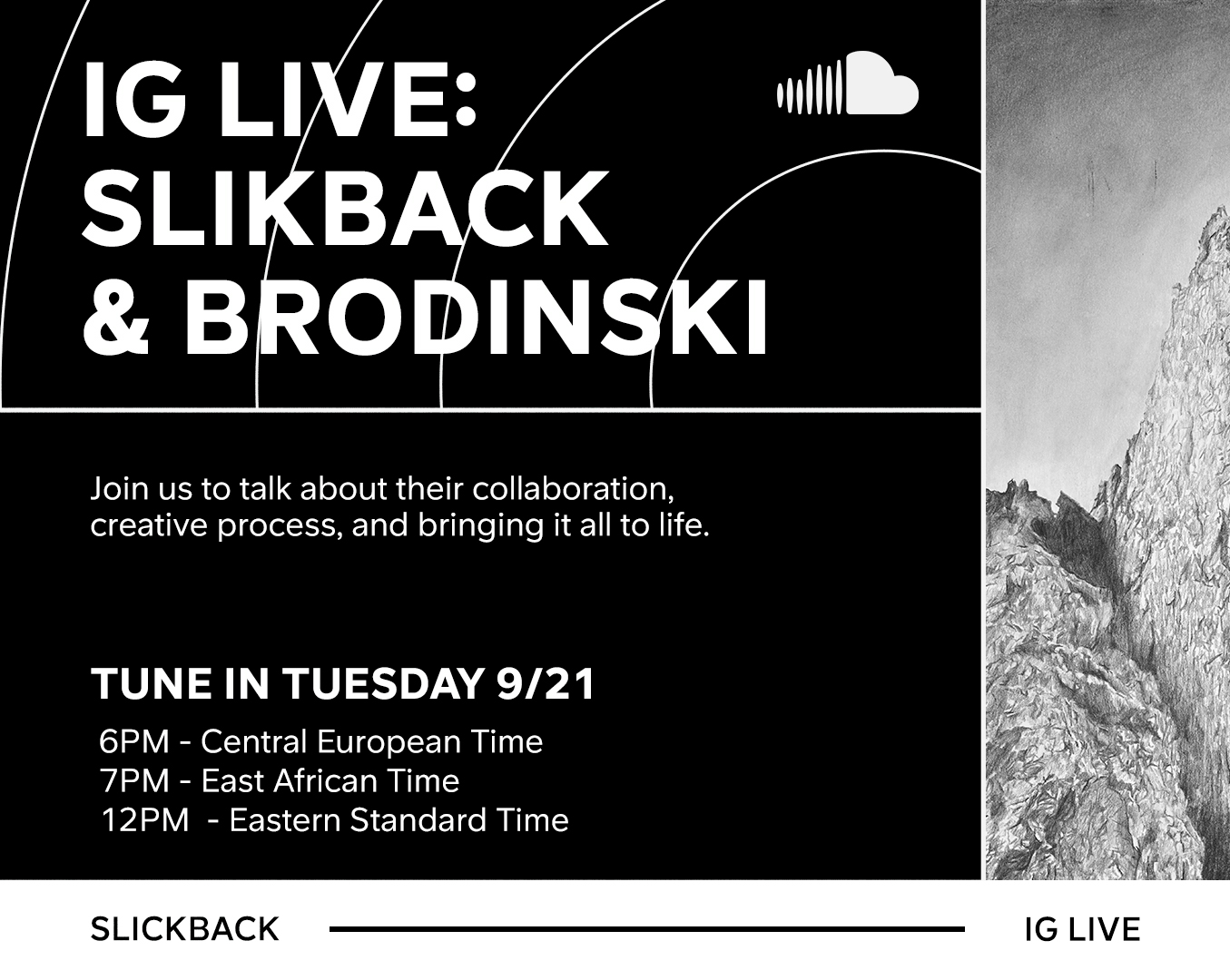 SoundCloud on "To celebrate the release of Slikback's album "MELT" - we are hosting @slikback &amp; @Brodinski LIVE on Instagram to dig into the project, the creativity involved, and the