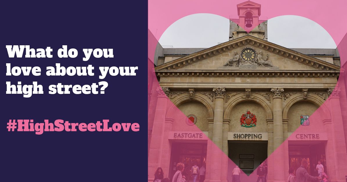 Visit Gloucester (@visitgloucester) on Twitter photo What do you love about your high street?💜 💕
<a href="/HistoricEngland/">Historic England</a> wants to know what your favourite thing about your high street!
Use the hashtag #HighStreetLove to tell them what you love! What do you love about your high street?💜 💕
<a href="/HistoricEngland/">Historic England</a> wants to know what your favourite thing about your high street!
Use the hashtag #HighStreetLove to tell them what you love!