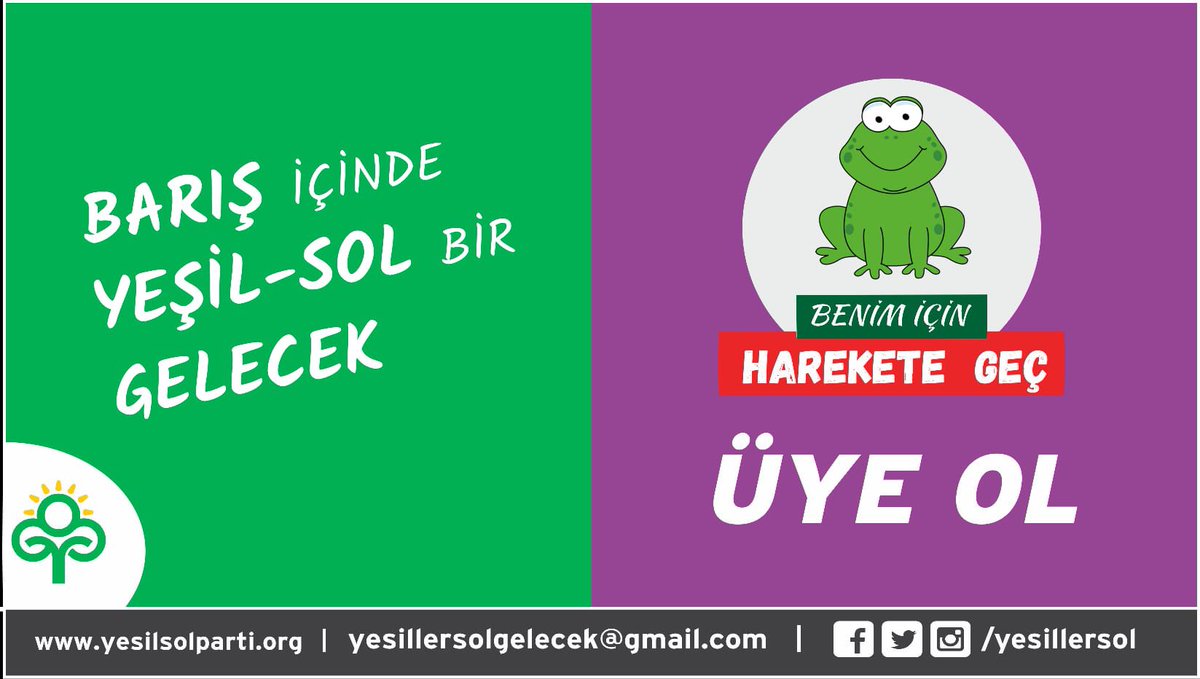 Demokrasinin, adaletin ve toplumsal barışın yeniden tesis edilmesi, tüm canlıların ve doğanın hak ve özgürlüklerini koruyan, Şiddetsiz, sömürüsüz, barış içinde ekolojik ve demokratik yaşamı kurma yolculuğunda bizlerle olmanızı dileğimizle, 
#HareketeGeç
#YesilPazartesiler