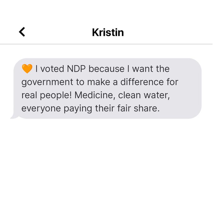 voteKellyNDP's tweet photo. Polls are officially open! What is your reason for voting?
#Elxn44 https://t.co/MceKZ3oBmt