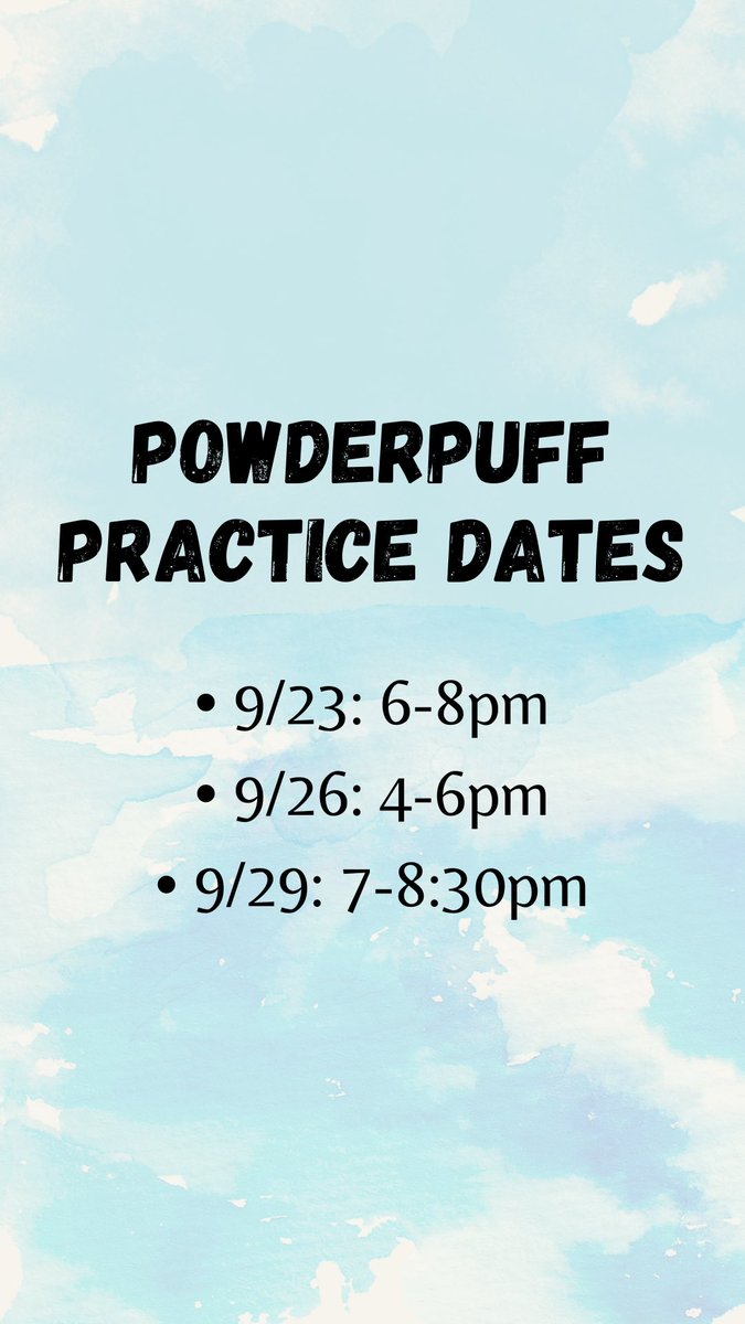 PHS2022_'s tweet photo. These are the powderpuff dates and times for everyone participating!! https://t.co/JIEOsmM7Ql