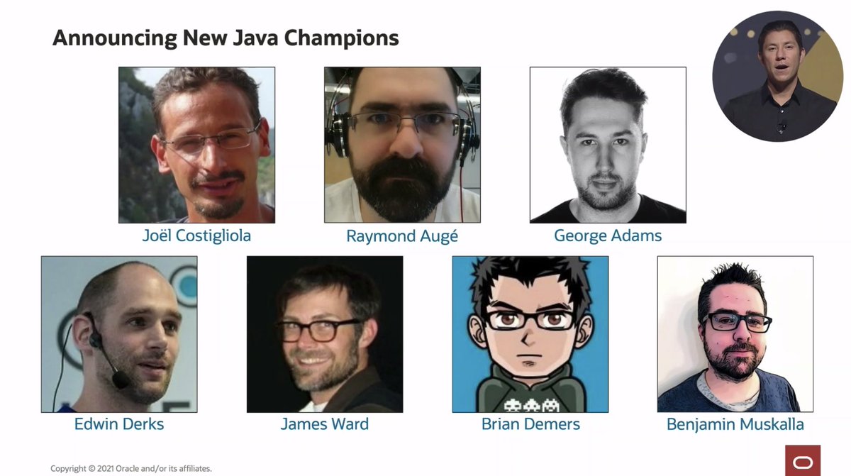 Sharat_Chander's tweet image. Congratulations again to the newest #JavaChampions announced at #OracleDevLive #Java by @chadarimura
//@JoCosti @rotty3000 @gdams_ @edwinderks @_JamesWard @briandemers @bmuskalla