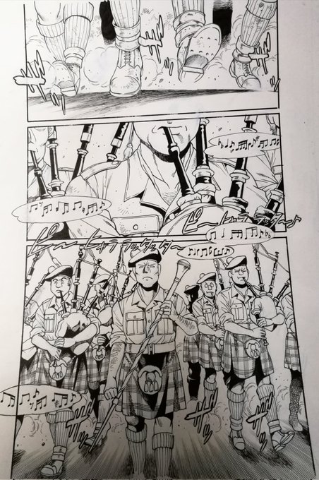 バグパイプ軍団。おもろい楽器だな。 