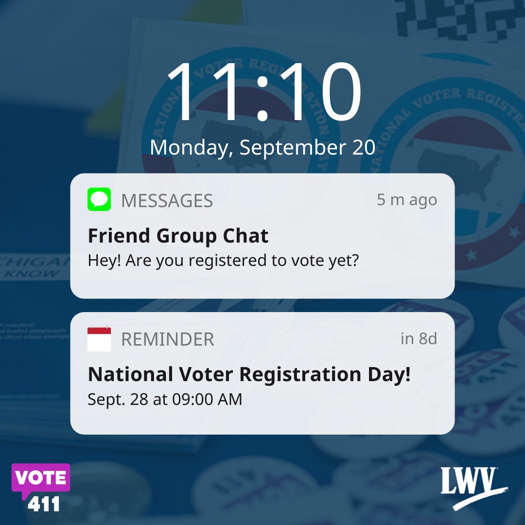 VOTE411's tweet photo. 📢📱 FRIENDLY REMINDER -- we're EIGHT days away!! #NVRD https://t.co/A4IkWvdh6T