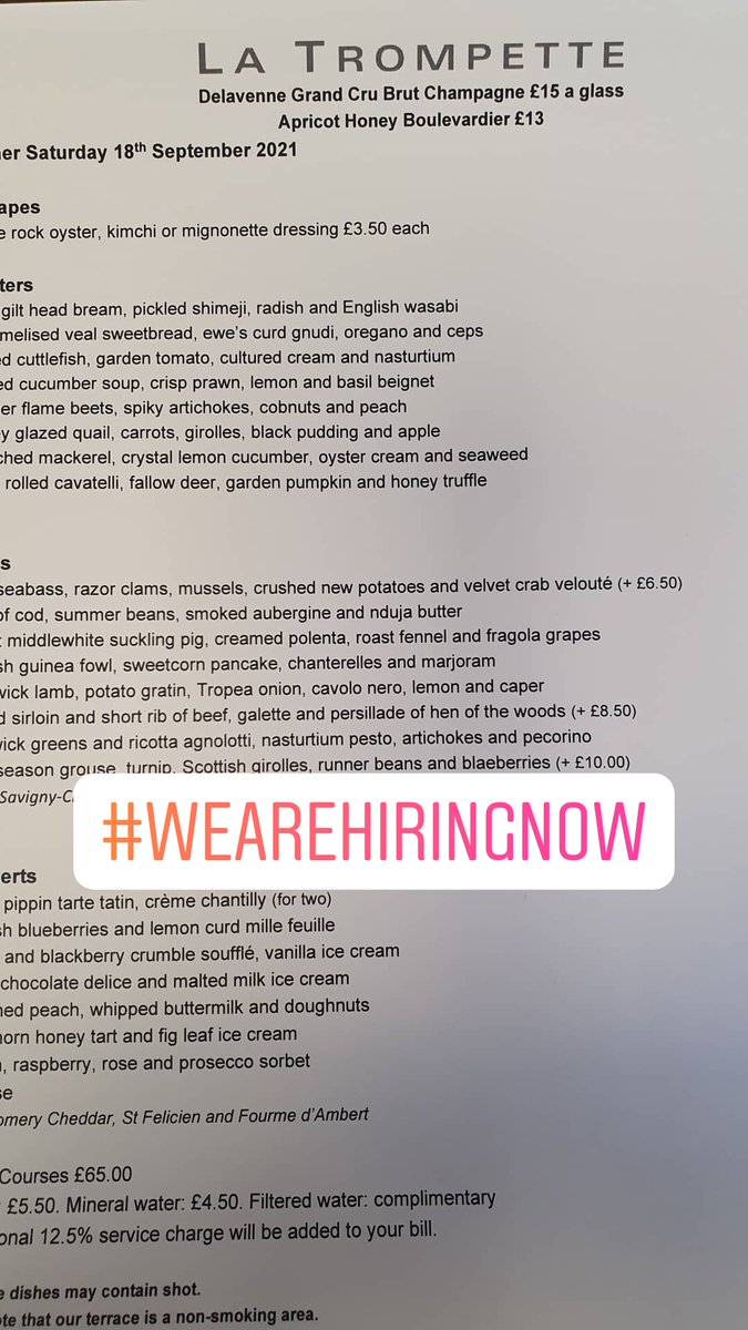 Chefs needed cv's to rob@latrompette.co.uk