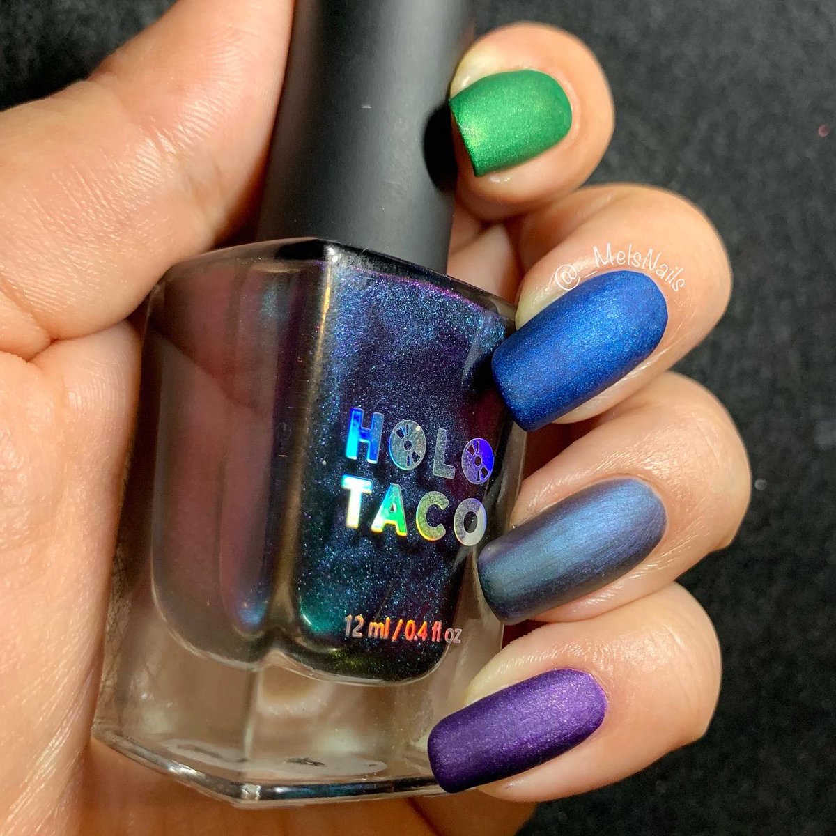 _MelsNails's tweet photo. Missed Shift and the colors it shifts to! Plus comparison between glossy and matte ๐ฟ๐
๐ป @nailogical @holotaco #MissedShift #BlueFreezie #PurpleSlushie #GreenTaffy #GlossyTaco #MatteTaco
#HoloTaco #multichrome #melsnails #PaintWithSimply #Swatch https://t.co/MeQiqZJ6q0