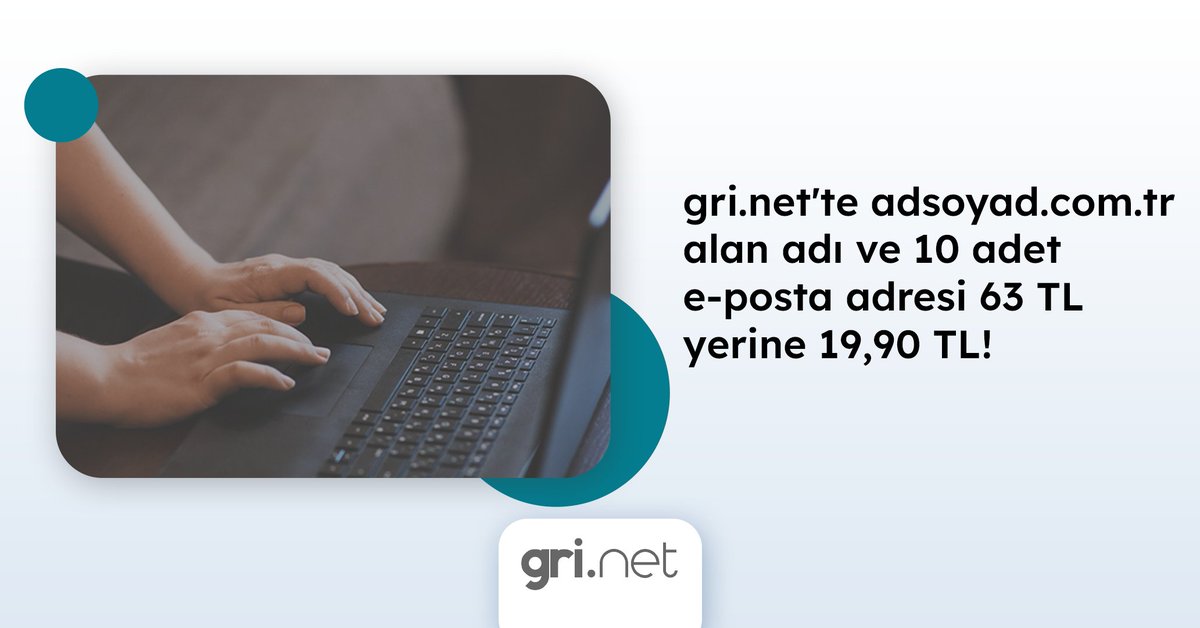 gri.net'te adsoyad.com.tr alan adı ve 10 adet e-posta adresi 63 TL yerine BKM Express'le 19,90 TL! <a href="/gridotnet/">Gri</a> 
Detaylar için👉🏻bit.ly/3lLa5AZ