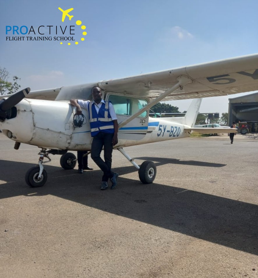 ProactiveFlight's tweet photo. Caleb Ondieki exemplifies our never-say-die-spirit, during the day he will be found engaged in his bodaboda business, but later making time for his flight training classes. Congratulations on your first solo flight, Caleb #proactiveaviators #proactiveflighttraining #aviationlife https://t.co/5gDACMpBur