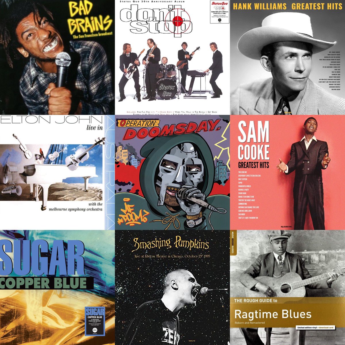 IrelandVinyl's tweet photo. New additions just arrived in store in @omggalway &amp; online @irelandvinyl.com incl #MFDOOM #Hankwilliams #smashingpumpkins #roughguide #statusquo #badbrains #samcooke #sugar #bobmould #eltonjohn #metallica #wayneshorter &amp; more 🔥 #vinyl #galway https://t.co/fgObI4m5Fo