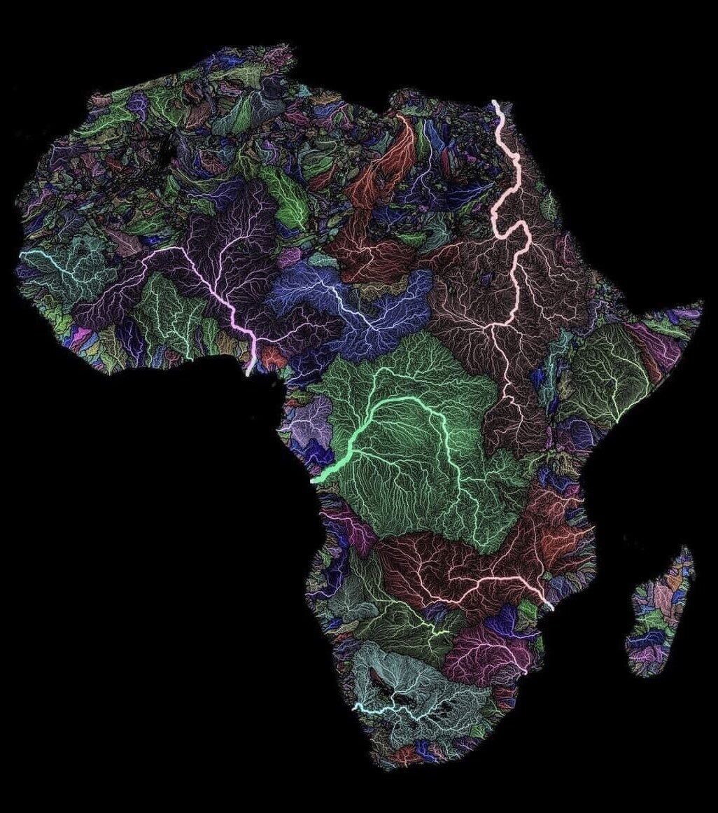 Rivers work for people and #ForNature 🌿

They provide crucial habitats for a host of animals and support the survival of people and the rest of nature around the world.

Take a look at this visualization of the breathtaking rivers of Africa by <a href="/GrasshopperGeo/">Grasshopper Geography</a>🌍💧