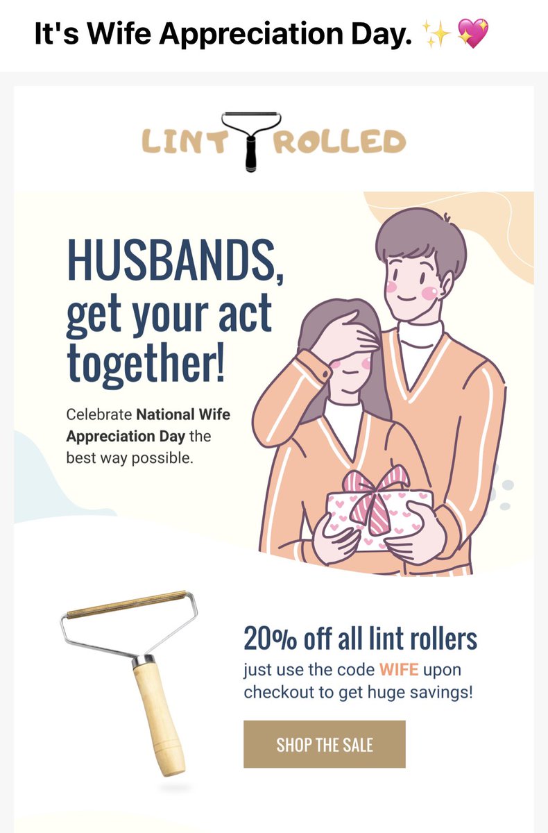 Thought I’d share this email to make sure all my Husband friends act now! 😂😂😂