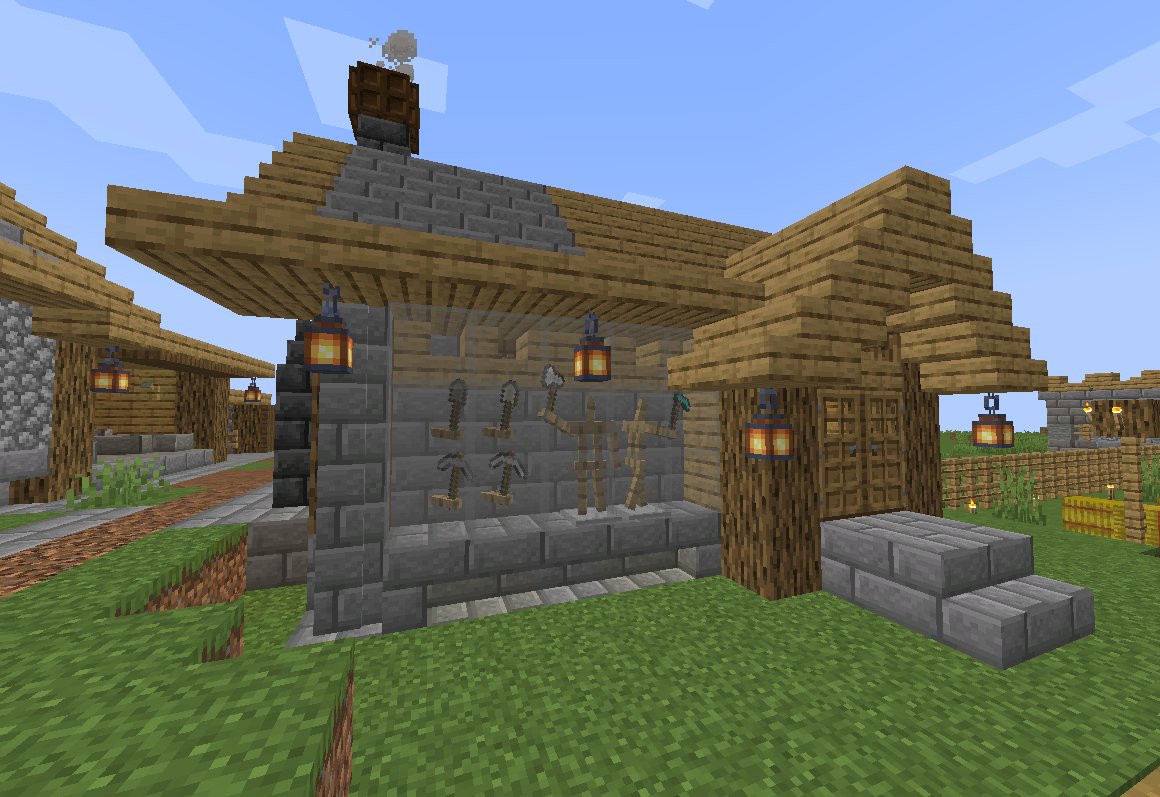 サキー Crafter Minecraftですが Win10版 統合版 から Java版へ移行しました 道路から少し離しました Java版は防具立ての腕 ポーズはコマンドでないと出来ないので T Co 9epboyqfhn さん で えっちらおっちら頑張りました 内装は防具