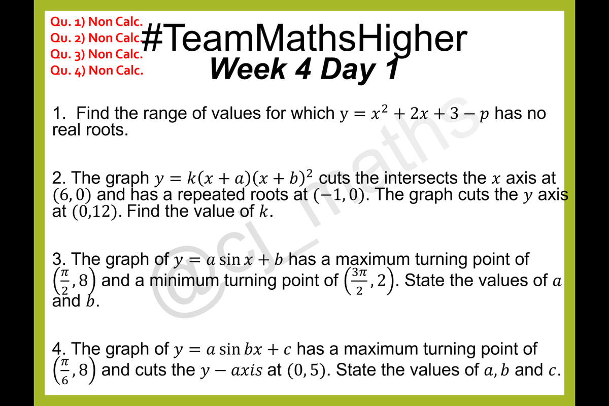 cj_maths's tweet photo. Questions for #TeamMathsHigher #HigherMaths #Maths #mathschat https://t.co/jdNv1DPDyI
