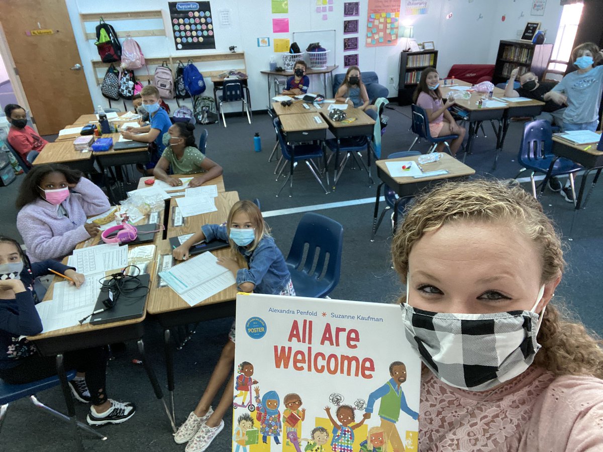 missschoe4's tweet photo. Thank you so much to the #equitycommittee for our very own copy “All Are Welcome”@WinterpockES @WinterpockReads https://t.co/V3TMSYYFOG
