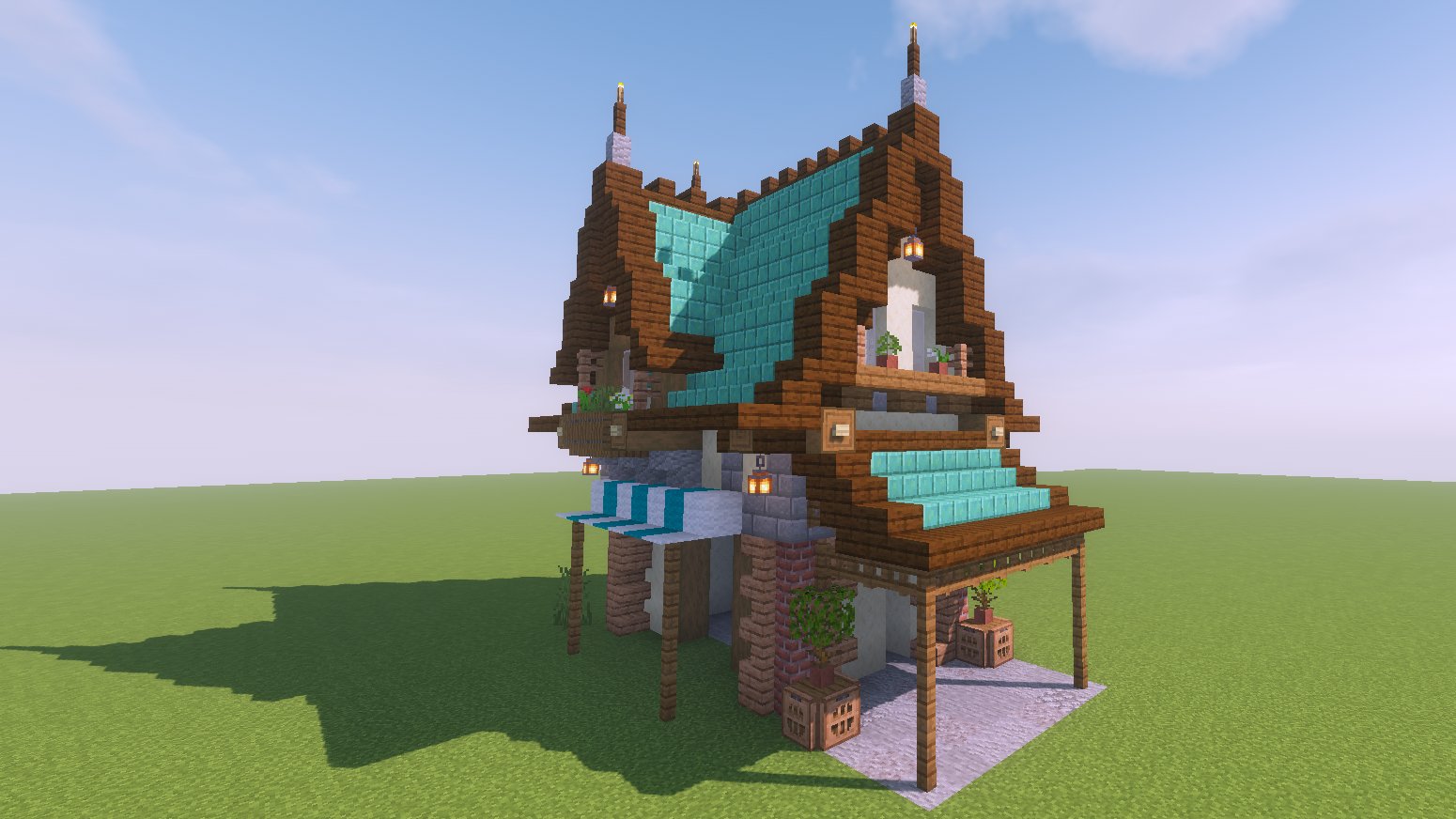 Meiha ぽんこつ かわいい三角屋根のお店つくりました Minecraft Minecraft建築コミュ マイクラ建築 T Co 9kbtlsqyds Twitter