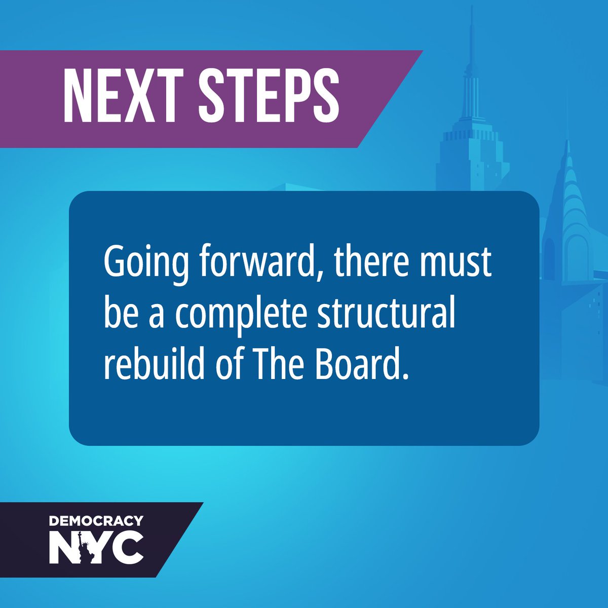 MayorsPEU's tweet photo. Elections are the cornerstone of our democracy. 

New York City deserves a well-functioning election administration system. We need change now! 

Tune in to tomorrow's hearing with @LizKrueger @DemocracyNYC &amp; @nycpa: https://t.co/W87ENN671T #BOEReform https://t.co/kKCXXRbRZ0