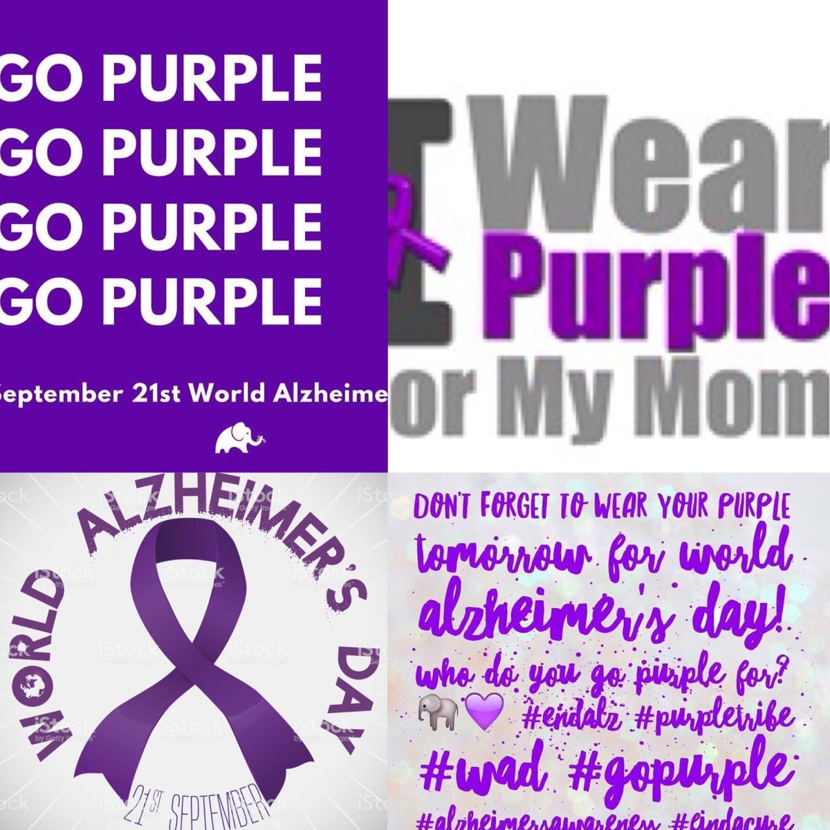 Tomorrow!! Show me your purple!!I go purple for my momma! #endalz #showyourpurple