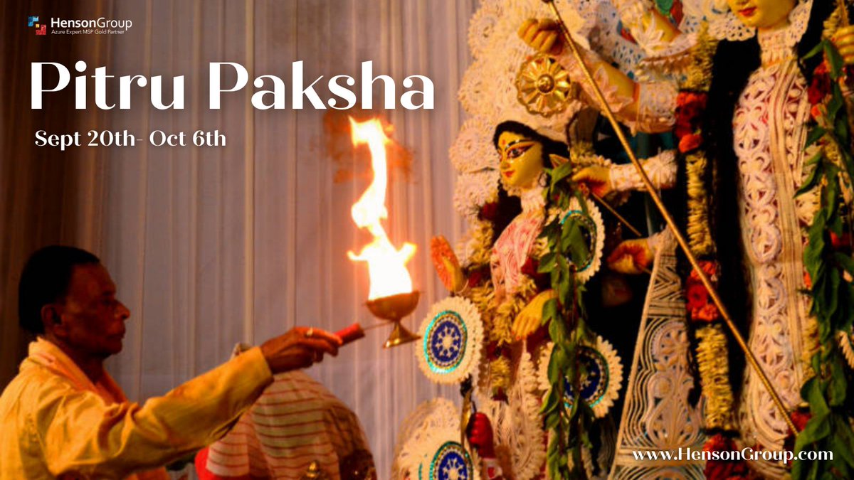 thehensongroup's tweet image. Henson Group would like to wish everyone celebrating a Happy Pitru Paksha. โจ
#pitrupaksha #HensonGroup #MicrosoftExperts #MicrosoftCertified #MicrosoftPartners #MSPartner #MSFTAdvocate #Microsoft #Azure