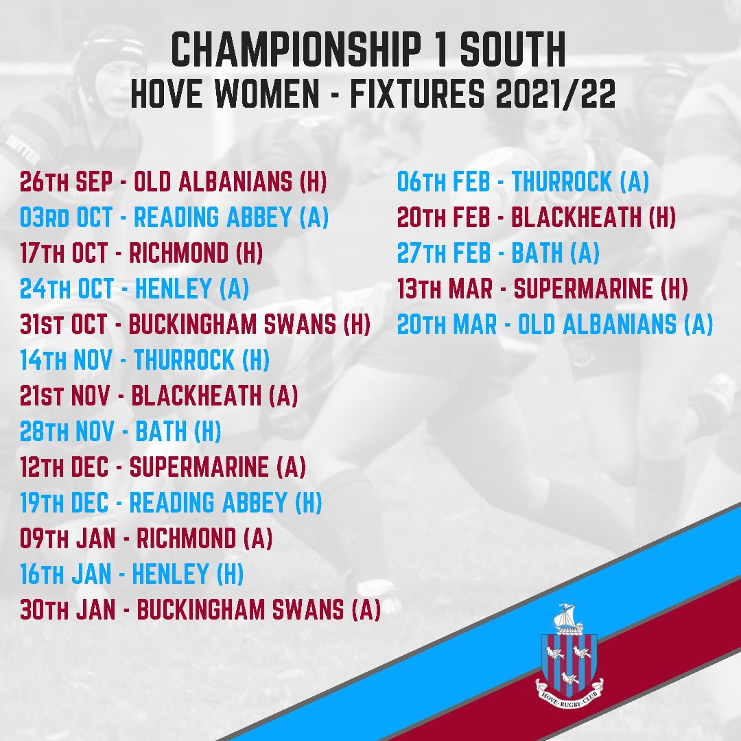 HoveWRFC's tweet photo. 🏉📣 LESS THAN A WEEK TO GO!! 📣🏉

The new season is nearly here! Our 1XV and 2XV have their first fixtures of the 2021/22 season coming up this Sunday. 💥

❤️💙

#Rugby #Hove #hoveactually #womeninsport #ladiesrugby #womensrugby #thisgirlcan #rugbyplayer #hoverfc #hovewrfc https://t.co/blTHcK5OCB