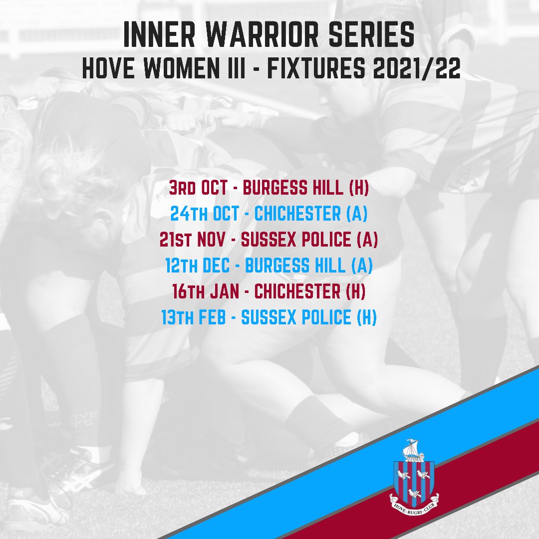 HoveWRFC's tweet photo. 🏉📣 LESS THAN A WEEK TO GO!! 📣🏉

The new season is nearly here! Our 1XV and 2XV have their first fixtures of the 2021/22 season coming up this Sunday. 💥

❤️💙

#Rugby #Hove #hoveactually #womeninsport #ladiesrugby #womensrugby #thisgirlcan #rugbyplayer #hoverfc #hovewrfc https://t.co/blTHcK5OCB
