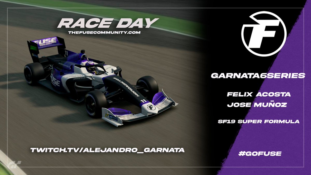 FuseCommunityEs's tweet photo. ⚫RACE DAY🟣
Comenzamos la semana con doble carrera!
🏆 @AGarnata
👤 @FUSE_FelixEJ9
👤 @JoseMariaMuozG5
🕗 20:00
🏆 @TitaniumCup_
👤 @1985Pirata
👤 @FUSE_David89
🕙 22:00
A por todas equipo💪🏻
#GoFuse💜 https://t.co/JjjKfHxm81