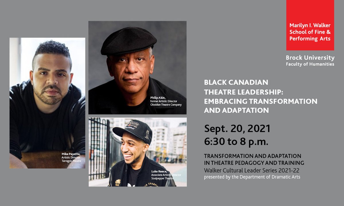 Take your mind away from the election results (ONCE YOU'VE VOTED) and join myself, @MikePayette and Philip Akin in conversation this evening! Y'all know it's gonna be a fun time. Register here: brocku-ca.zoom.us/webinar/regist…

<a href="/tarragontheatre/">Tarragon Theatre</a> <a href="/Soulpepper/">Soulpepper Theatre Company</a> <a href="/BrockUniversity/">Brock University</a> <a href="/BrockuDART/">BrockU Dramatic Arts</a>