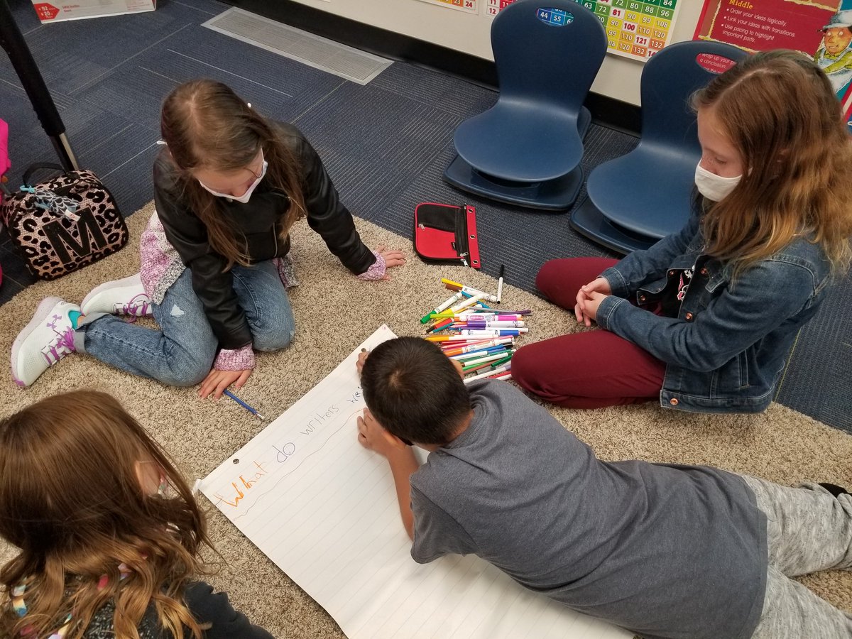 HenDaniel2's tweet photo. My grade 4 Ss brainstorming what do writers write about as part of our Writers Workshop. That was FUN! @riverwestpark https://t.co/D1mjP7FOaj