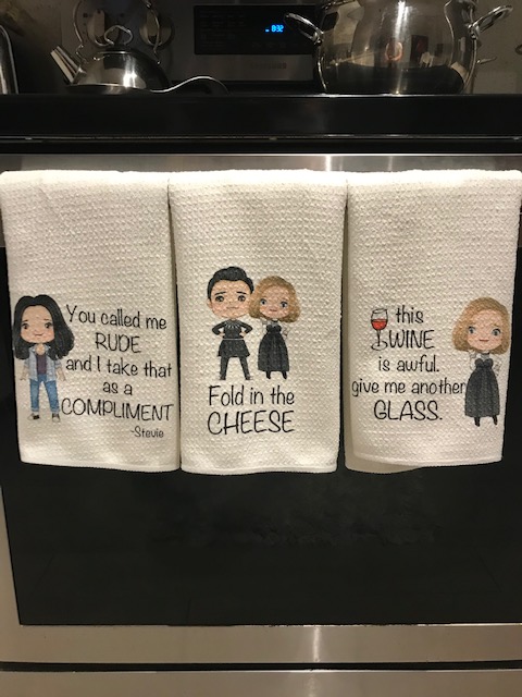 HOUSEOF_P's tweet photo. I LOVE this series and I LOVEthe entire cast. How many of you watched @SchittsCreek three or more times? Obsessed! 
I bought some of these. 
https://t.co/HHf8V22ysh https://t.co/O9hRH5gjBo