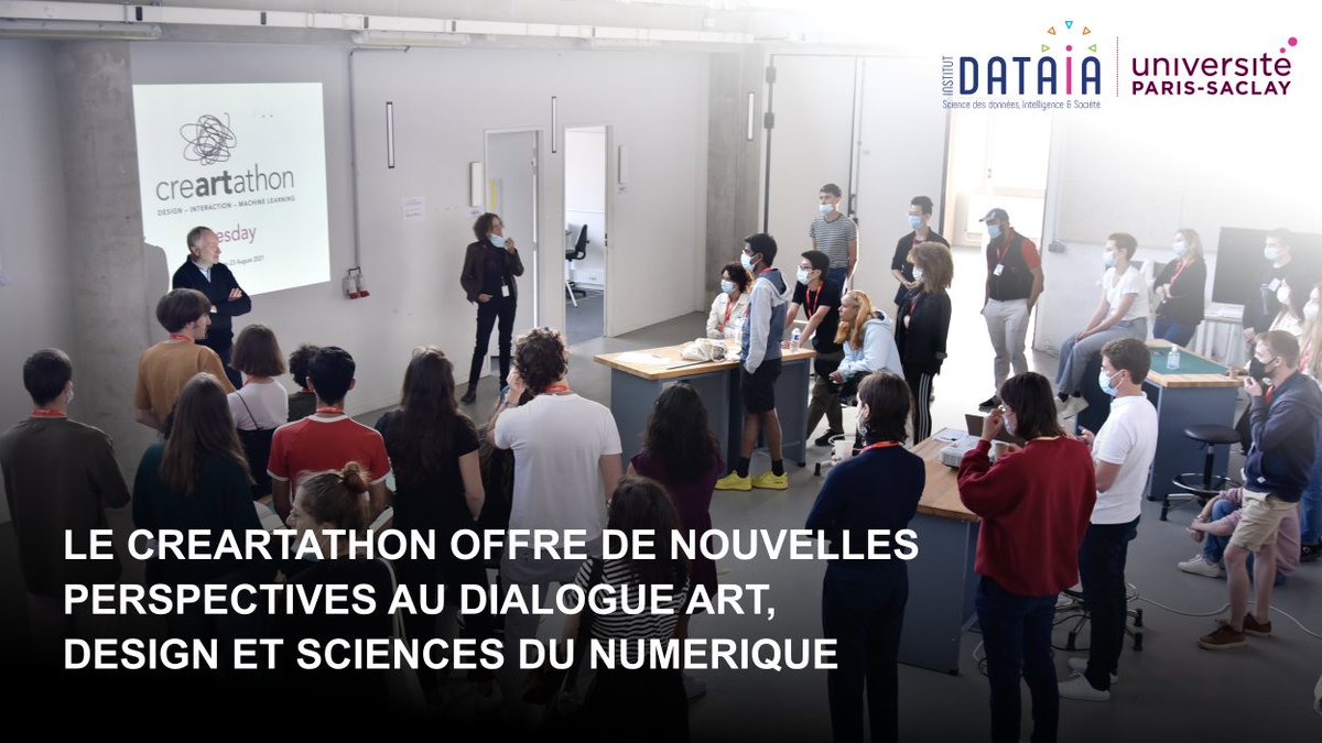 InstitutDATAIA's tweet photo. #Creartathon | Revivez la 1ère édition du hackathon qui mêle #art, #design, interaction humain-machine et #IA, coorganisé par @InstitutDATAIA, institut d'#IntelligenceArtificielle et #DataScience de l’@UnivParisSaclay.
📰 https://t.co/IzRZFKDcdW https://t.co/rttkmPmMZD