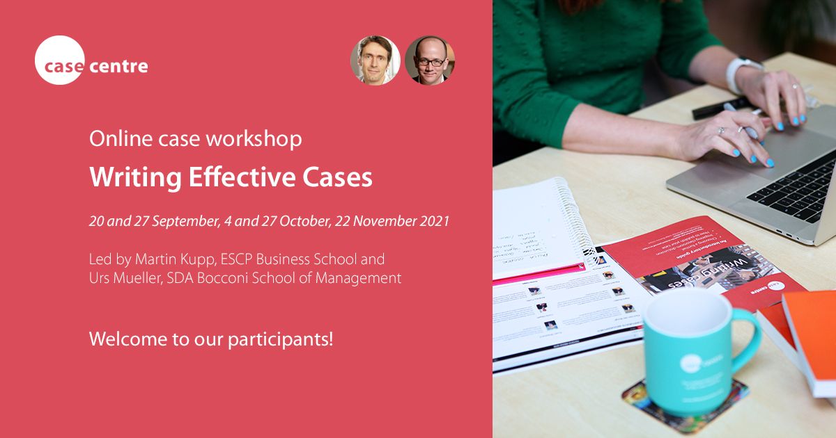 TheCaseCentre's tweet photo. A warm welcome to all our Writing Effective Cases workshop participants.
We hope you develop some fabulous cases with @martinkupp and @ursmueller over the next couple of months.
#caseworkshops #casewriting ✍ https://t.co/4pQjMm2fsE