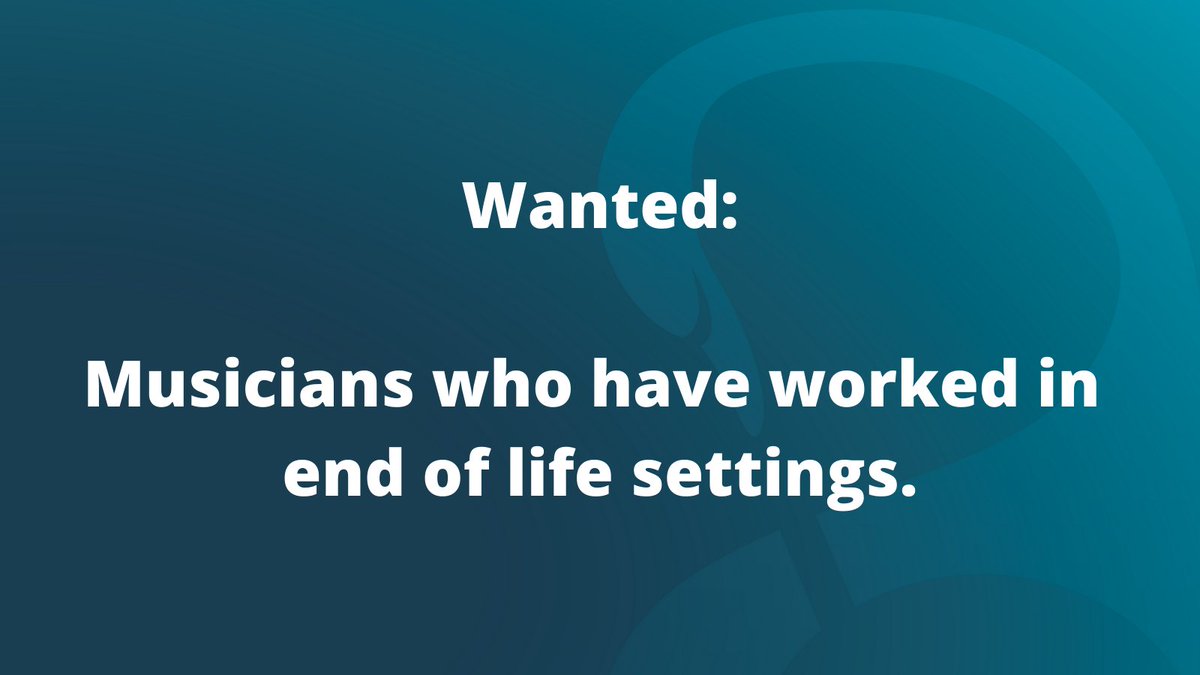 Please RT. We're looking for musicians who have worked with people at the end of their lives to take part in a research project. If interested please email Ben@swansongproject.co.uk for more info. #musicians #musician #endoflife #terminalillness #charity